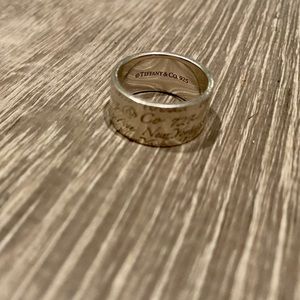 TIFFANY& CO. STERLING SILVER NOTES WIDE BAND